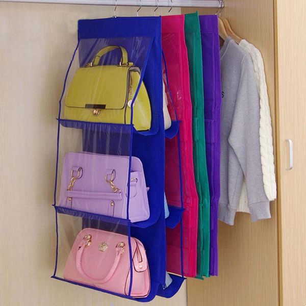 

storage boxes & bins double - sided six layer bag hanging handbag finishing multi perspective dust proof