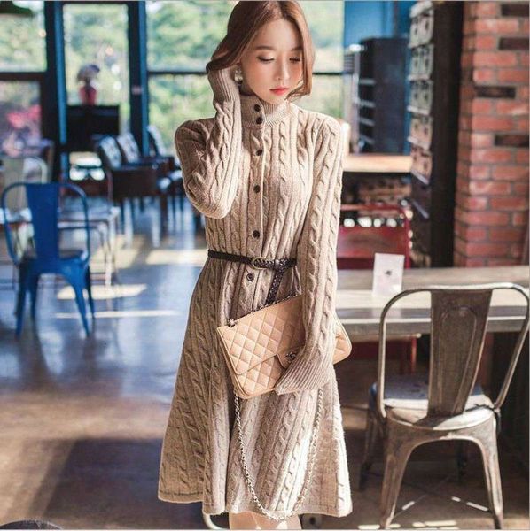 

women's sweaters sweaters coat twist long cardigan knitting winter thickened sweater women's dress n8sb, White;black