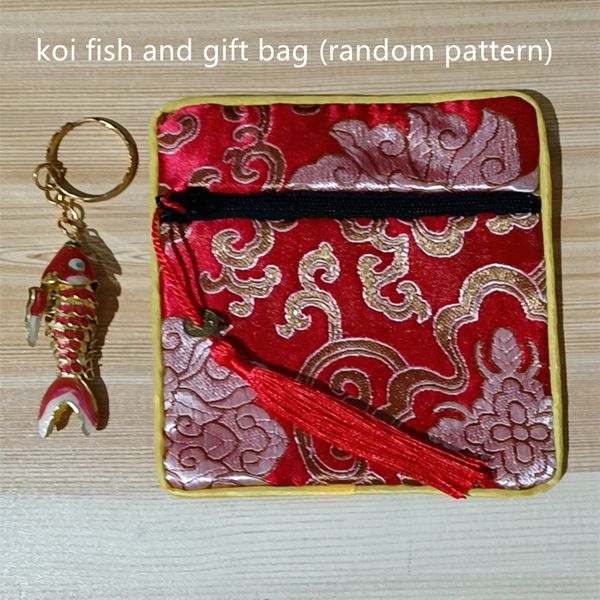 Sway Vivid Cloisonne Enamel Lunk Lunk Koi Fish Charm Key цепи кольцо красочные милые карпы подвесные ключи держатель женщин медный подарок ювелирных изделий