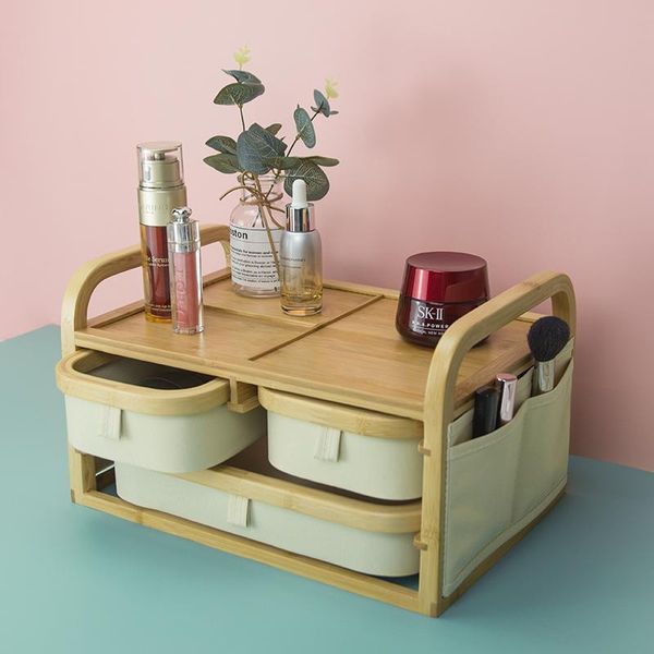 

storage boxes & bins japanese bamboo manufacturing cosmetic box pull type high-capacity multi-storey save space organizer for cosmetics