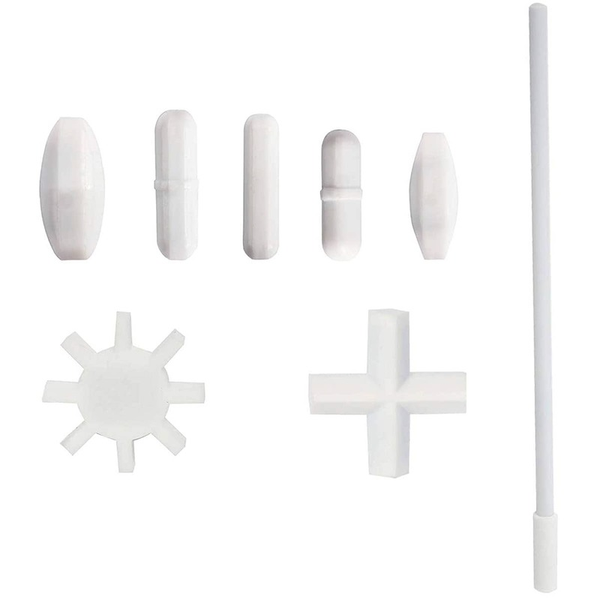 

lab supplies toolly 8 pack magnetic stirrer, stir bars mixer, including 7 shapes + retriever