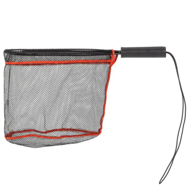 

fishing accessories release catch handheld aluminum alloy folding tools landing net with lanyard mesh monofilament soft