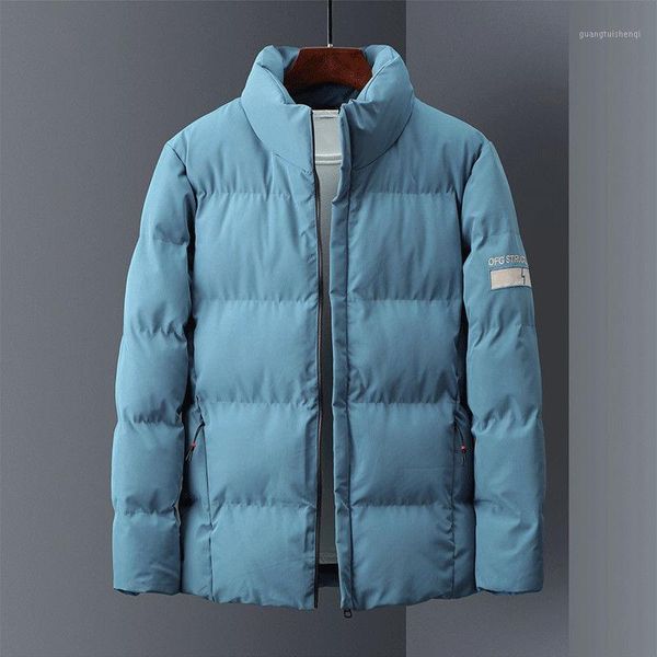 

men's down & parkas winter men solid color quality brand stand collar warm thick jacket male fashion casual parka coat 7151431, Black