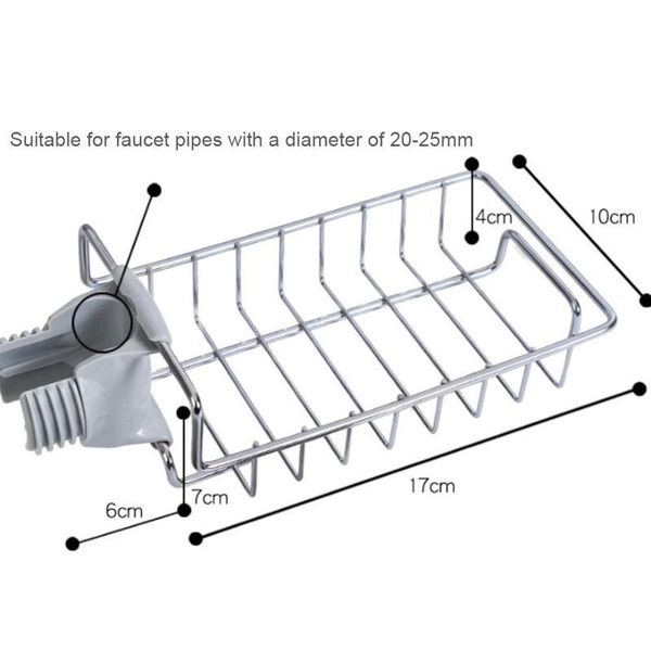 

stainless steel hanging storage rack kitchen faucet dishcloth holder bathroom shelf & organization