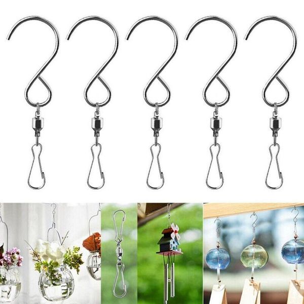 

10pcs hanging steel swivel hooks clip for garden wind chime sun catcher decoration crafts decorative objects & figurines