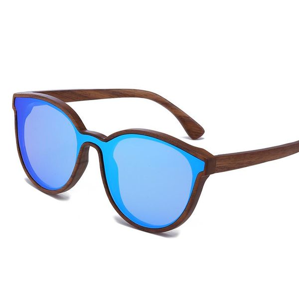 

sunglasses 2021 design wood for women men vintage cat eye polarized sun glasses nature wooden frame uv400, White;black