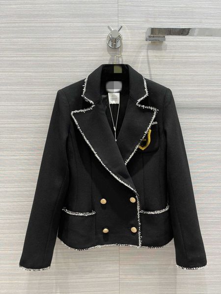 

milan runway jackets 2021 autumn long sleeve lapel neck panelled women's designer brand same style coats 0624-7, Black;brown