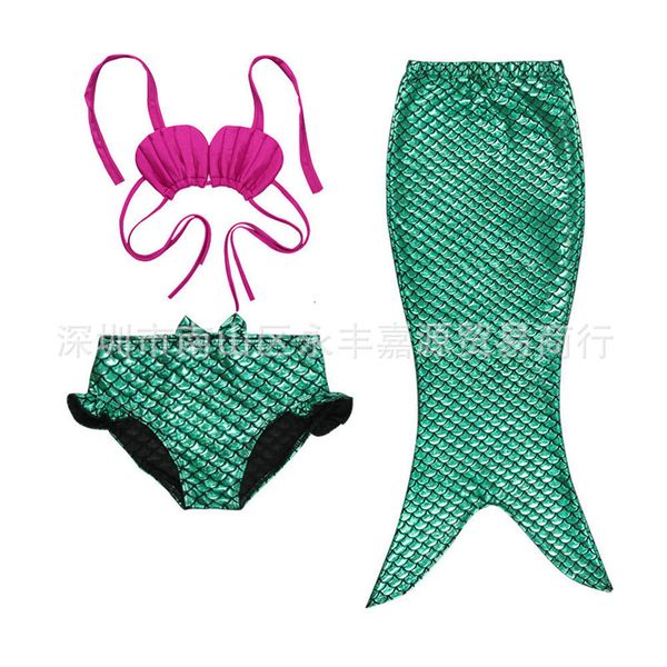 

fashion mermaid swimsuit bikini children' wear, Red;black