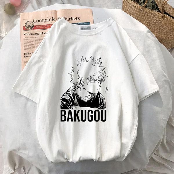 

my hero academia anime t shirt kawaii todoroki s women bakugo katsuki harajuku summer boku no graphic tees, White