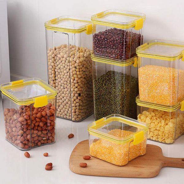

storage bottles & jars 1800ml container plastic kitchen refrigerator noodle box multigrain tank transparent sealed