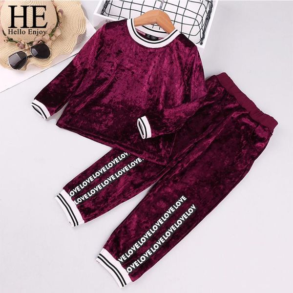 

hello enjoy autumn baby girl clothes clothing sets velvet long-sleeve +pants 2pcs christmas outfits girls suits, White
