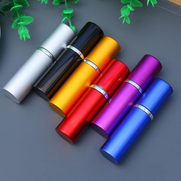 

10ml mini portable aluminum refillable perfume bottle with spray empty cosmetic containers atomizer for traveler storage bottles & jars