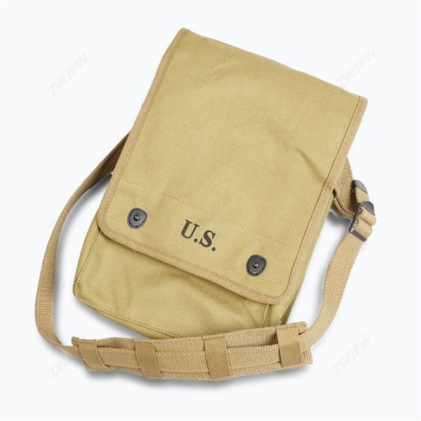 

ww2 army canvas map bag militaire pack sundries bag khaki