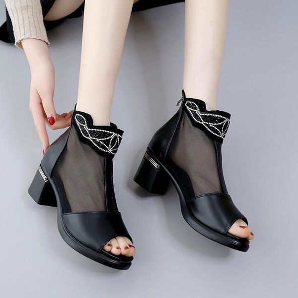 

sandals female sandal lace denim women's open toe block heels large size espadrilles platform velvet shoes med girls peep chunky comfor, Black