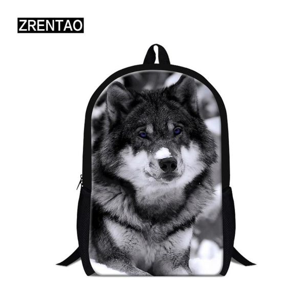 

backpack school supplies 3d animals wolf printing 16 inch high capacity schoolbag bookbag waterproof bags for men women travel bag