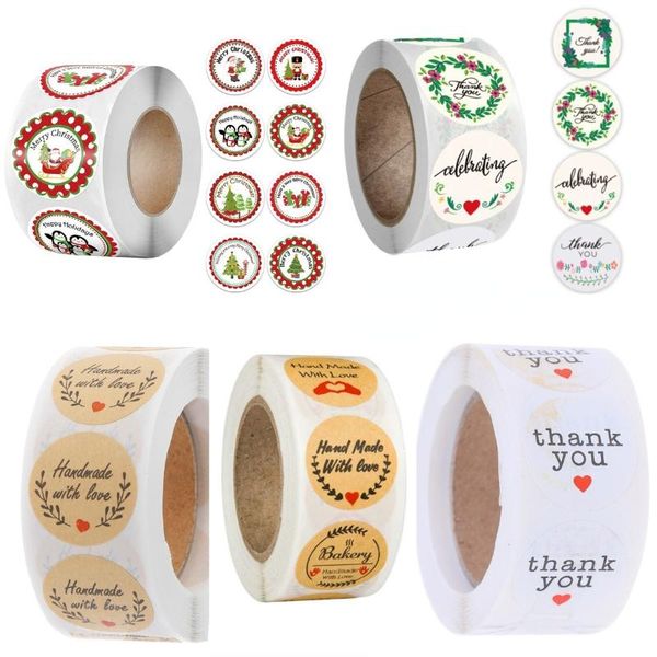 

gift wrap 500pcs merry christmas stickers animals snowman trees decorative wrapping box label tags