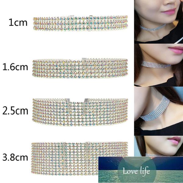 

fashion jewelry women men punk hip hop bundle neck element mesh choker necklace inlay rhinestone crystal lobster clasp collar, Golden;silver