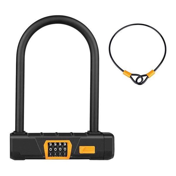 

bike locks bicycle lock u-shaped 4 digit coded security mtb road cycling anti-theft accessories