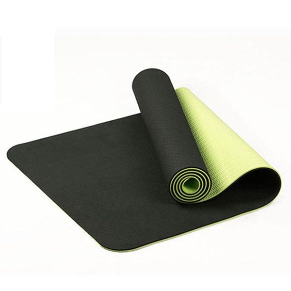 

6mm tpe two-color non-slip yoga mat sports 183x61cm gym home fitness tasteless black mats