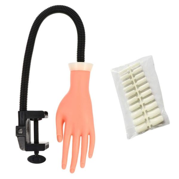 

false nails 500pcs artificial nail tips with hand model manicure tool, Red;gold
