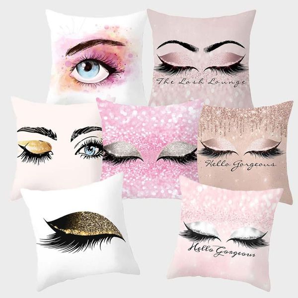 

cushion/decorative pillow cushion cover pink eyelash decorative cushions for sofa covers throw pillows polyester single side pillowcases hom