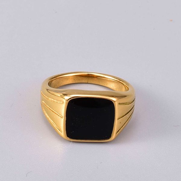

index j27 gold finger ring, 18k plated titanium steel ring, Silver