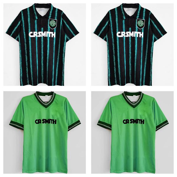 

1985/1986 retro soccer jerseys 1992/1993 vintage home football shirts larsson 7 lambert mcagrain moravcik mjallby blinker green away, Black;yellow