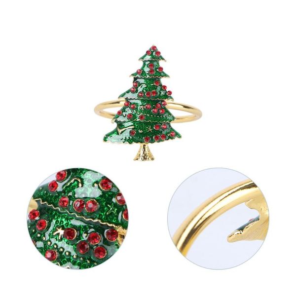 

set 2 pcs napkin rings christmas tree shape buckles holders (green)