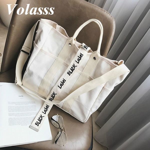 

evening bags volasss 2021 women's canvas crossbody bag woman's shoulder leisure travel handbags female shopping tote for women
