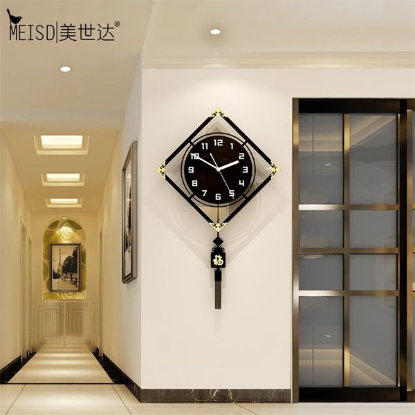 Meisd Dekorative Wanduhr Vintage Traditionelle chinesische Retro Pendeluhr Home Decor Wohnzimmer Horloge 211110