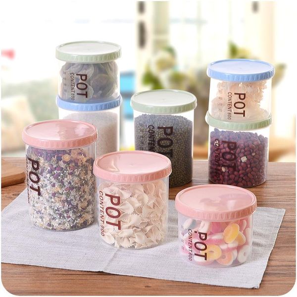 

storage bottles & jars box kitchen transparent multi-purpose plastic food sealed grain tank