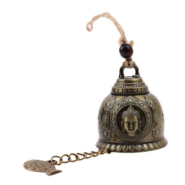 

decorative objects & figurines buddha statue pattern bell blessing feng shui wind chime for good luck fortune home car hanging decor gift cr