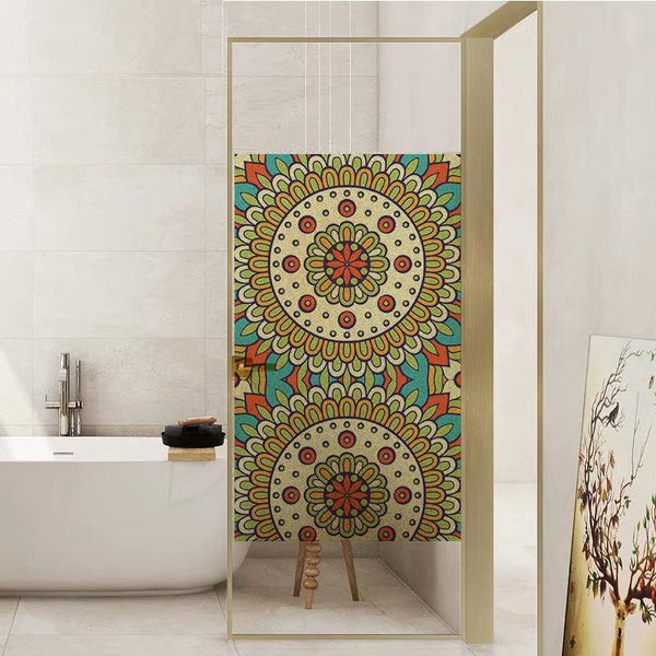 

window stickers mandala film frosted privacy glass door for living room or bathroom home decor gs039