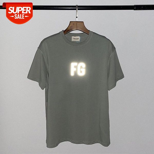 

the sixth of god fog rich fg letter reflective loose casual men and women with short sleeves #wm2u, White;black