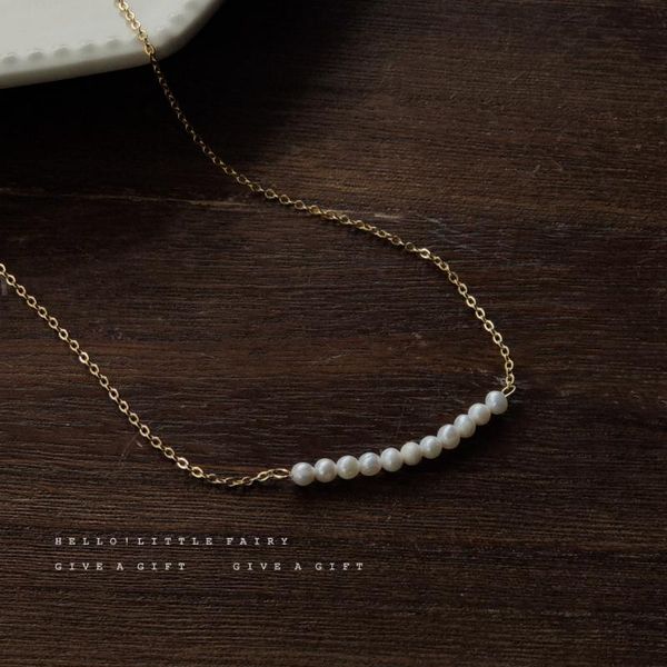 

pendant necklaces 14k real gold plated freshwater pearl necklace female clavicle chain jewelry wedding accessories aretes aesthetic, Silver