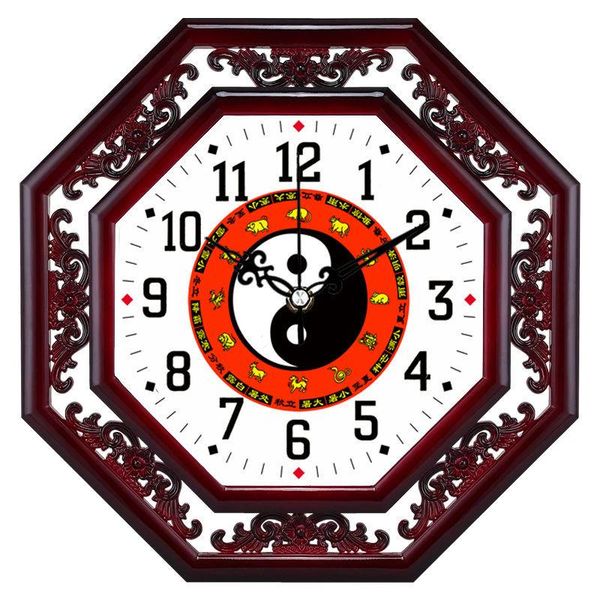 

wall clocks nordic wooden silent digital decor for living room needle traditional chinese style lucky money and evil spirits