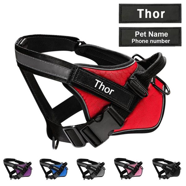 

dog collars & leashes pet harness with handle reflective adjustable customized tags personalized vest id patch outdoor walking supplies