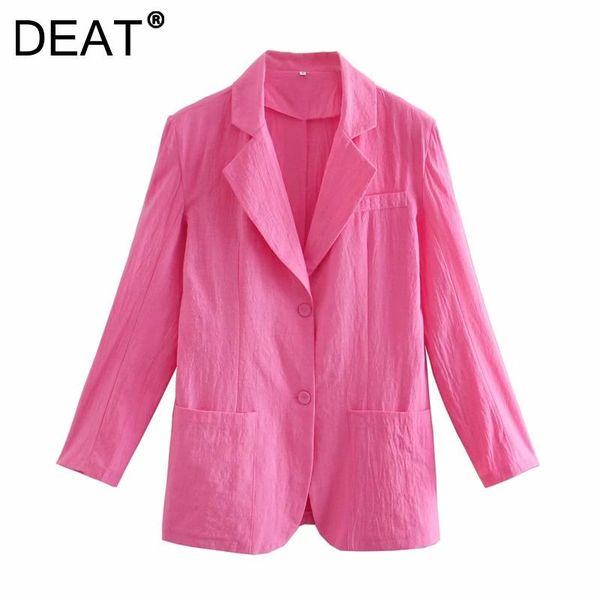 

women's suits & blazers [deat] 2021 spring autumn fashion tide v-neck single-breasted solid color long sleeve casual blazer 13c034, White;black