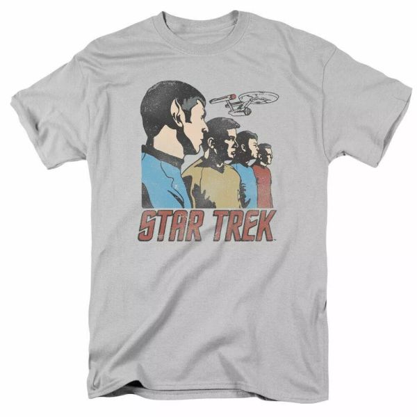 

star trek federation men t shirt licensed sci-fi tv classic tee new silver, White;black