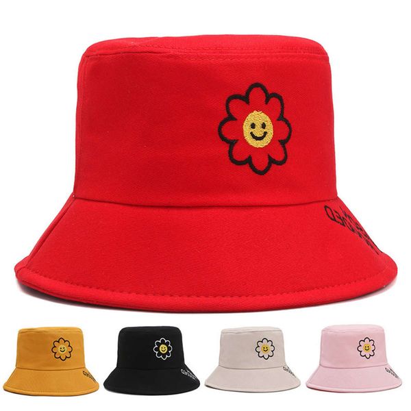 

sun hat for children children's fisherman's summer sunshade lovely embroidery sunflower korean fashion basin hat boys and girls be, Yellow