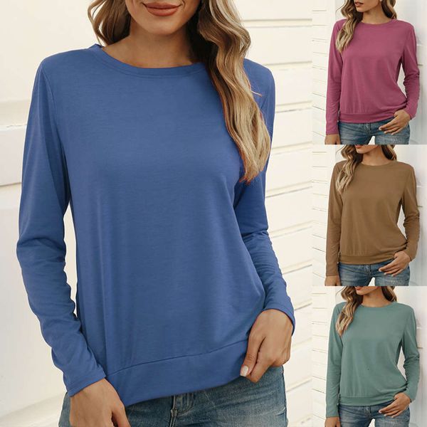 

casual dresses autumn and winter women's versatile long sve t-shirt, Black;gray