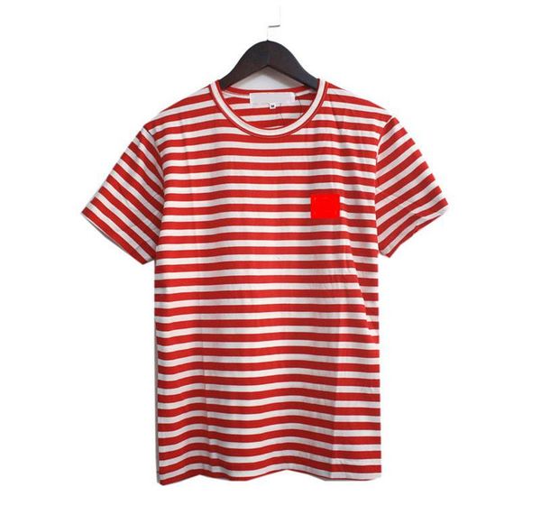 

2021 new men's t-shirt pure cotton embroidery striped round neck short sleeves fashion casual all-match loose half sleeves wholesale, White;black