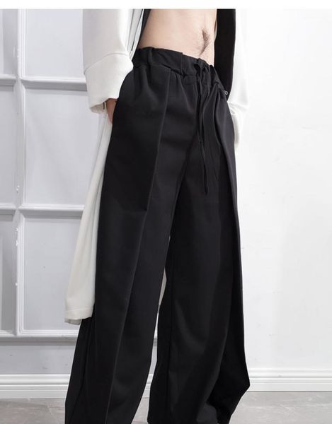 

men's pants spring and autumn black floor japanese street trend straight tube drop casual wide leg personality