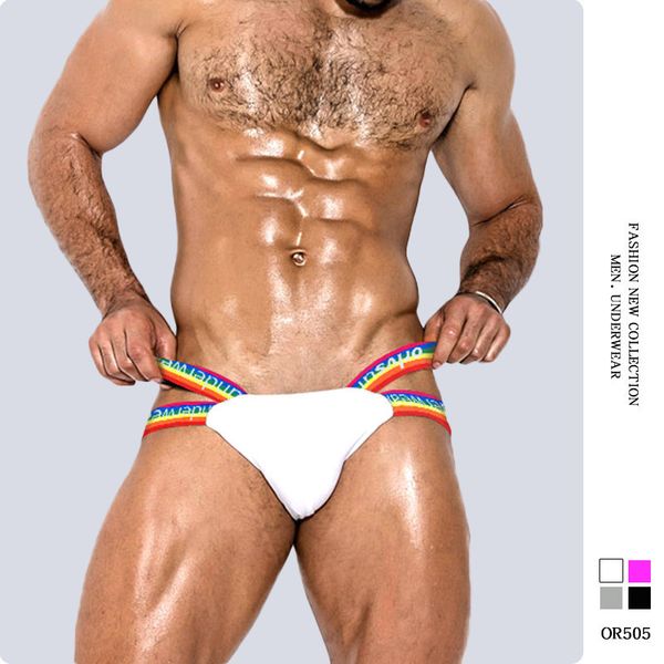 

men's underpants raiow t-pants u-pouch gay double, Black;white