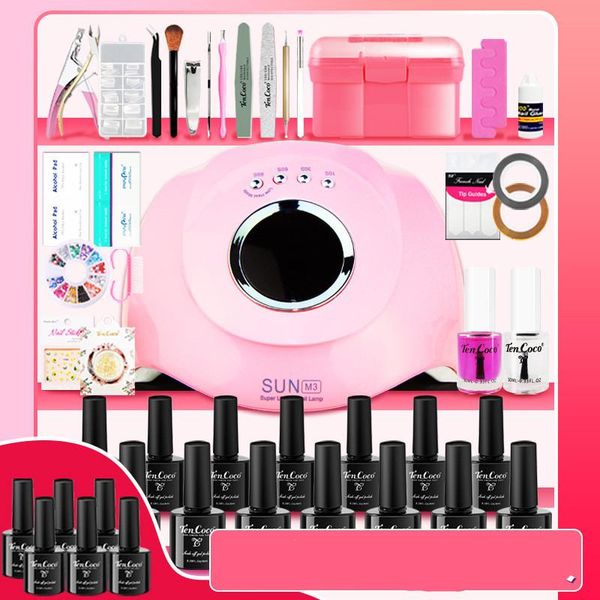 

nail art kits manicure set with 54w/60w uv led lamp 100 colors gel polish kit tools