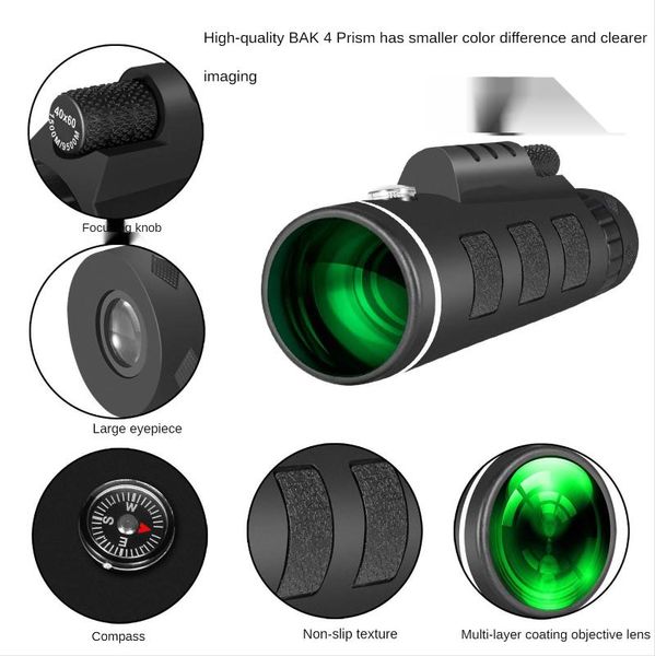 

telescope & binoculars powerful monocular 50x60 with smart phone holder suitable for hiking camping equipment tourism spyglass