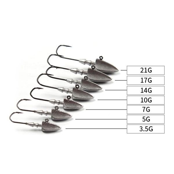 

style 5 pcs/pack pointed jig lead head hard soft lures baits hooks outdoor sports fishing barbed tackle supplies