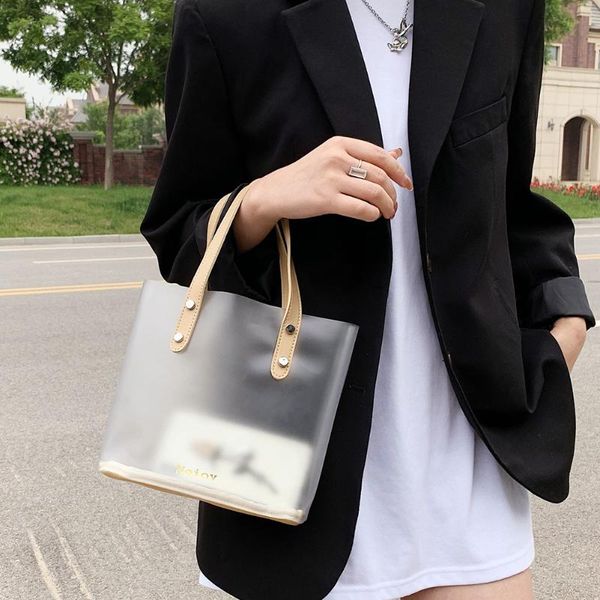 

evening bags shoulder composite ladies pvc embossing transparent casual small baguette handbags with zipper for shopping