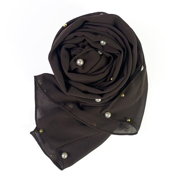 

scarves 2021 style four-sided inlaid pearls fashion ladies scarf turban muslim soft skin pearls175*70, Blue;gray