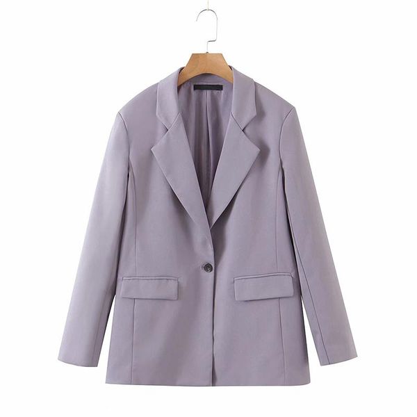 

women's suits & blazers yenkye fashion women vintage purple loose blazer femme notched collar single button streetwear outerwear plus s, White;black